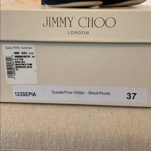 Jimmy Choo Sepia Suede/Glitter Pumps Size 37 - Picture 5 of 12